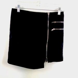 Angl Black Zipper Detail Mini Skirt Size Medium